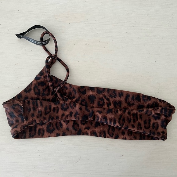 NWT Ark Swim Leopard One Shoulder bikini top (high waisted bottoms available) - Picture 3 of 10